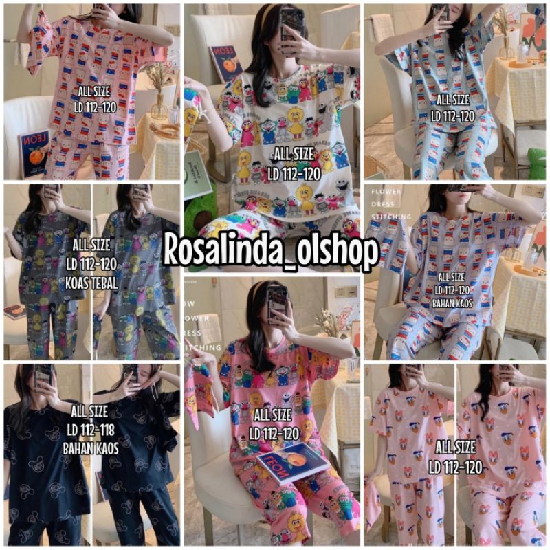 Baju tidur 7/8 import / Piyama wanita import terbaru / Stelan wanita import murah hp C16-B1