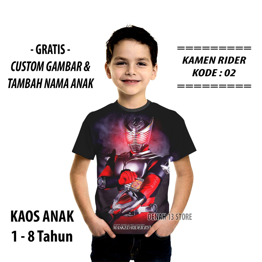 Kaos Baju Anak Kamen Rider Series Karakter Masked Rider Ryuki