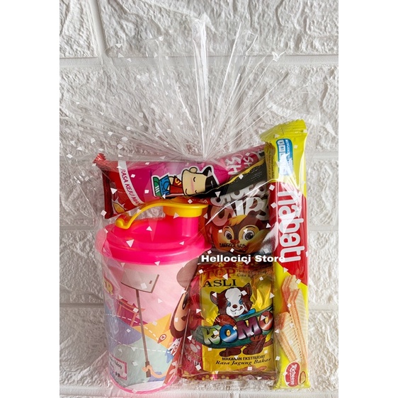 

PARCEL BINGKISAN SNACK ULTAH + GELAS TUMBLER TUTUP BIGY
