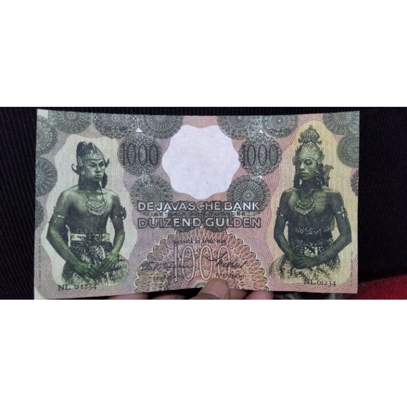 Uang kuno 1000 Gulden Wayang Repro Souvenir Premium