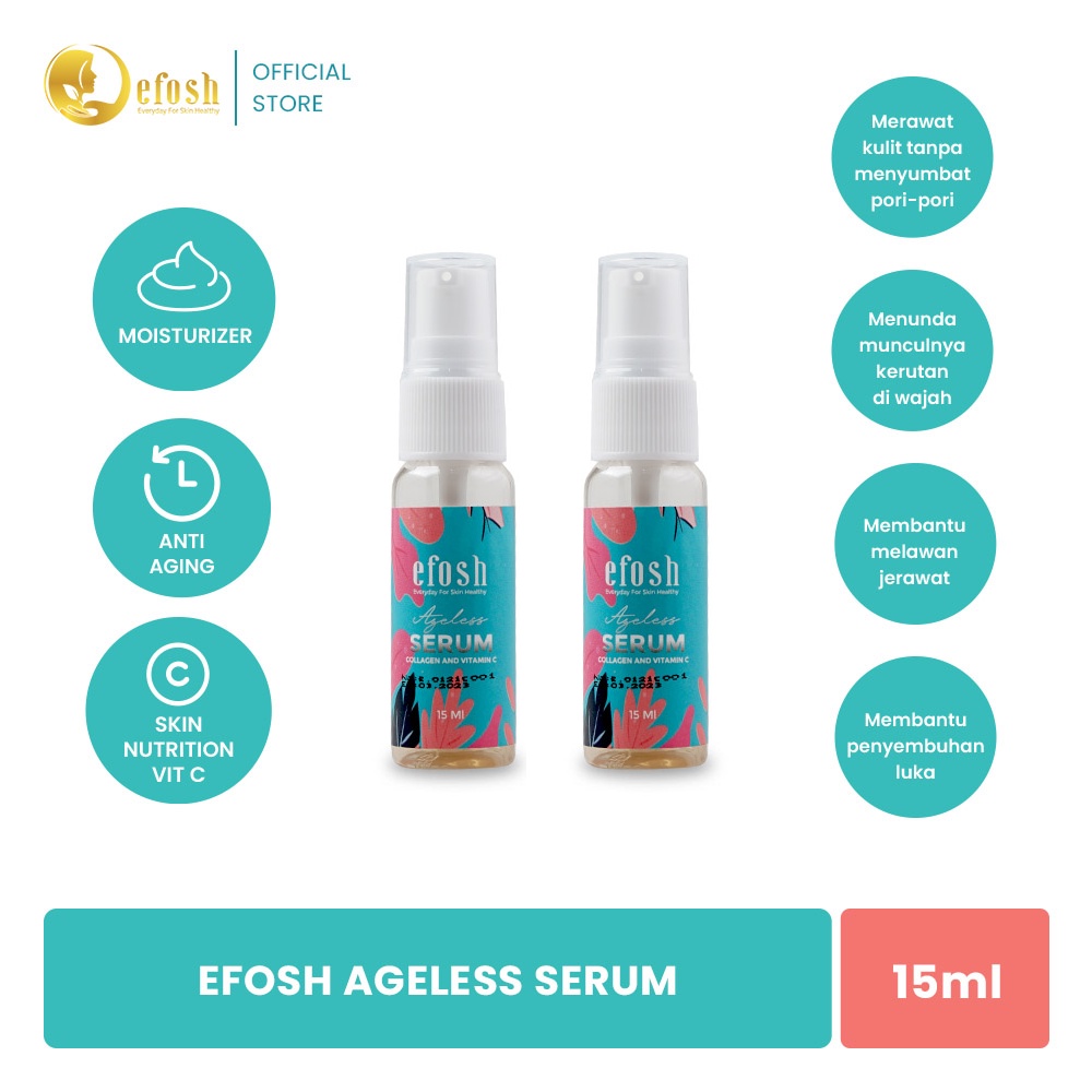 EFOSH Serum Ageless 15 ML (2Pcs) Untuk Wajah Normal, Kering & Berminyak