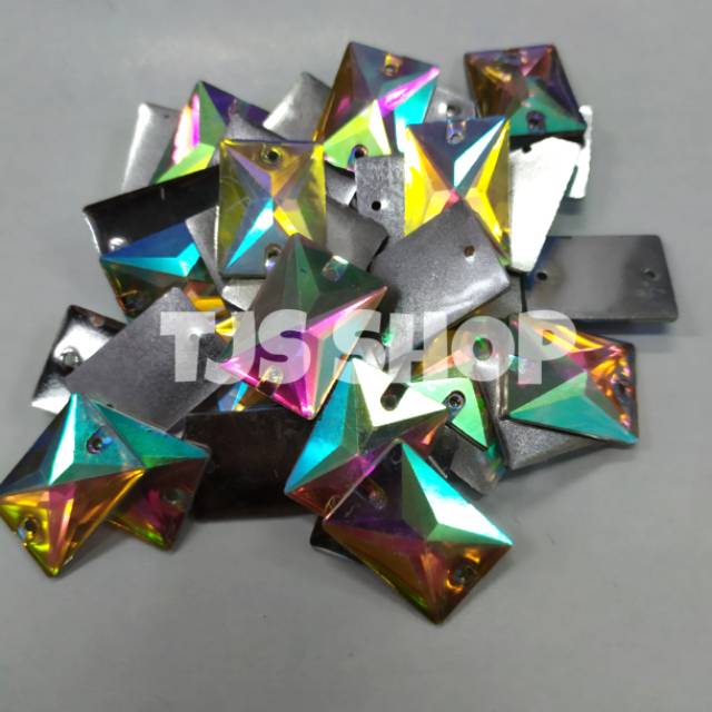 Permata resin segi 18x25 ( per 100 biji )