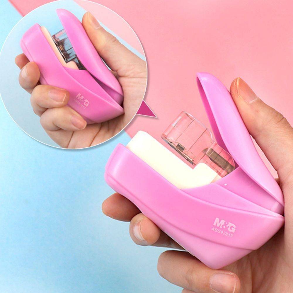 Lanfy Staple Free Stapler Portable Mudah Kantor Perlengkapan Sekolah Alat Tulis Siswa Tanpa Staples Kertas File Pengikat