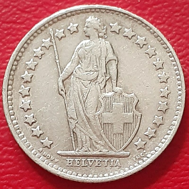 Uang Koin Perak Kuno 1/2 Franc Swiss Tahun 1946 Silver Coin