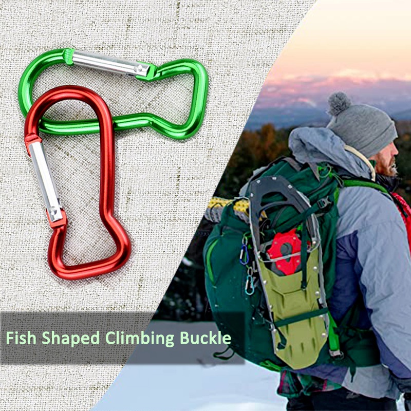 1pc Gantungan Kunci Carabiner Anti Hilang Bahan Aluminum Alloy Untuk Hiking / Camping