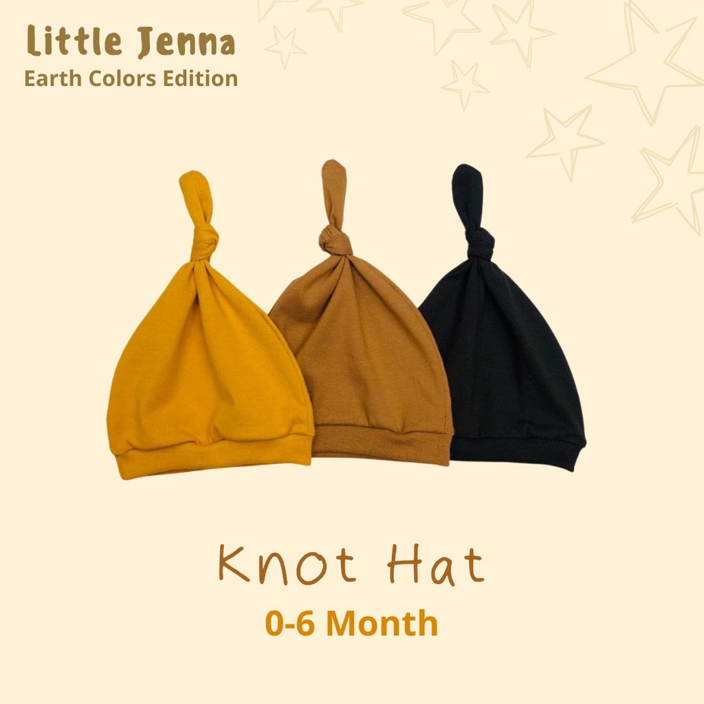 Little Jenna - Knot Hat new born baby earthtone topi bayi lucu topi polos earthtone Newborn Laki Laki Perempuan New color