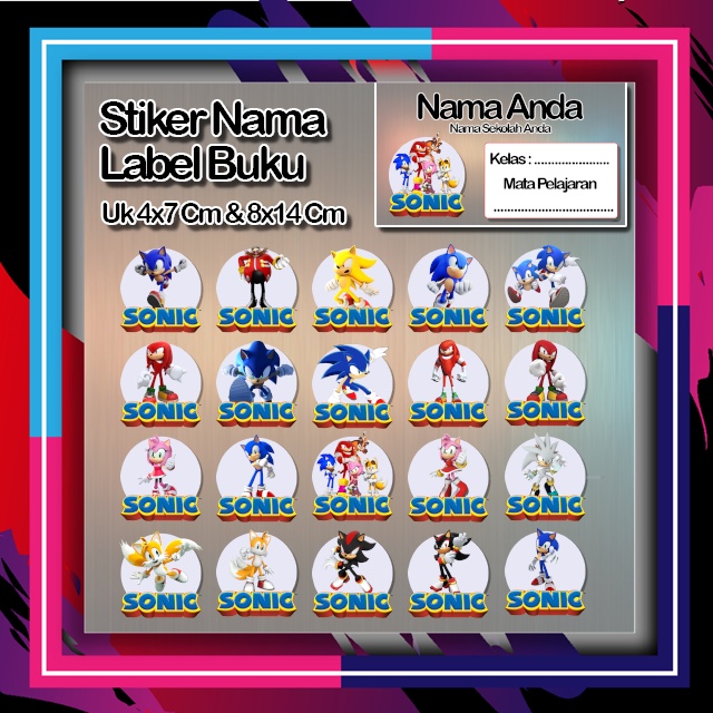

Stiker Sonic sonik knucles tails dr eggman amy rose shadow espio silver Karakter Lucu Custom Lebel Nama cromo murah 20 Varian berbeda Octane Pelajaran sekolah No 6