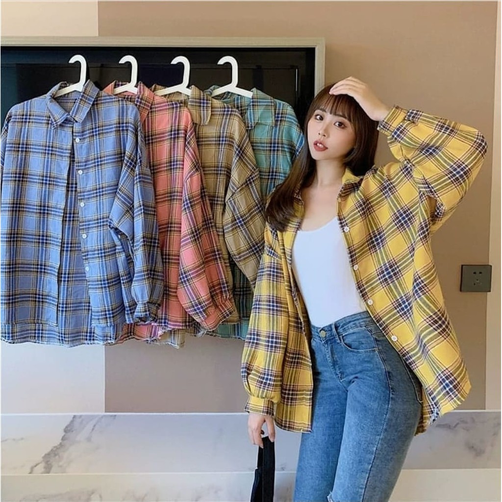 VS - OVERSIZE KEMEJA OSLIN | Kemeja Oversize Wanita - Kemeja Korea - Kemeja Wanita Murah