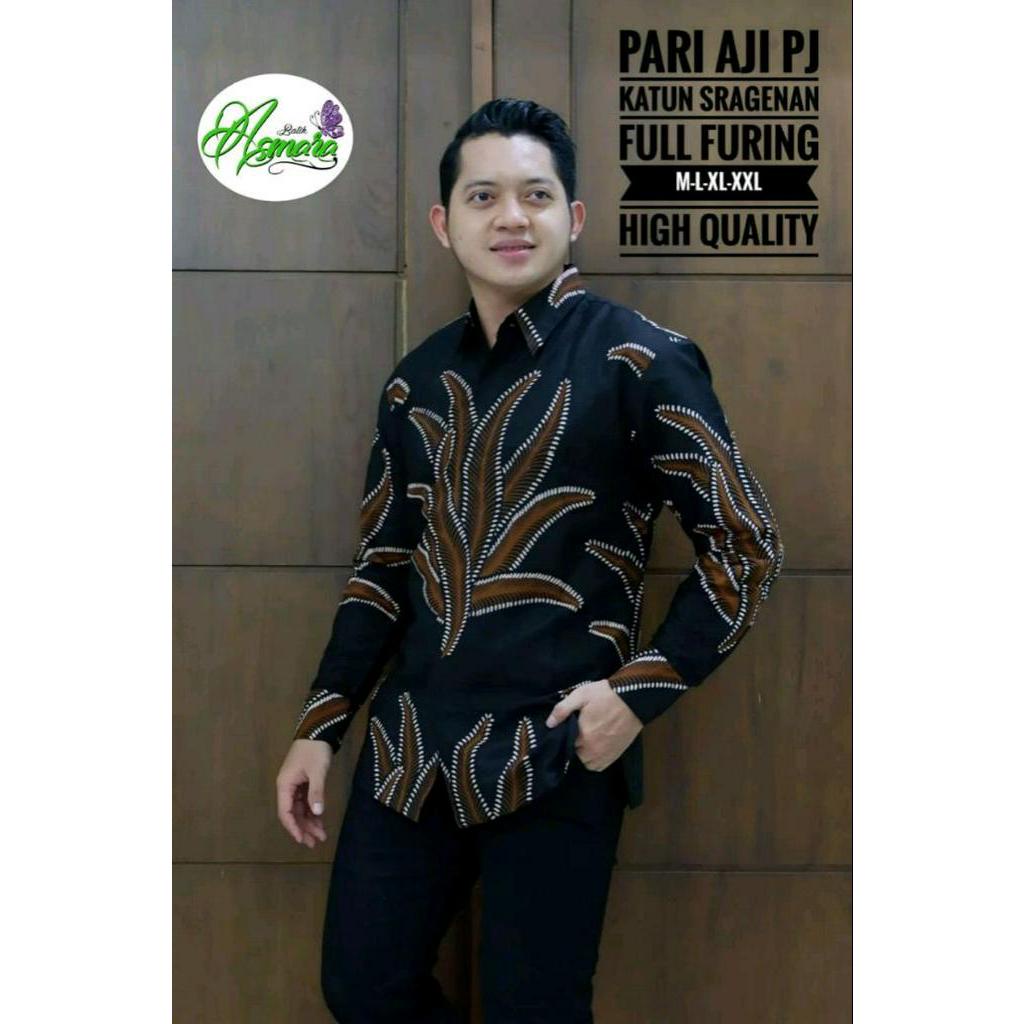 Batik Lengan Panjang Pria Baju Batik Panjang Lapis Furing PARI AJI PANJANG Kemeja Batik Terbaru