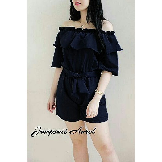 Jumpsuit Wanita Casual /Jumpsuit Aurel/Jumpsuit Hotpants Polos