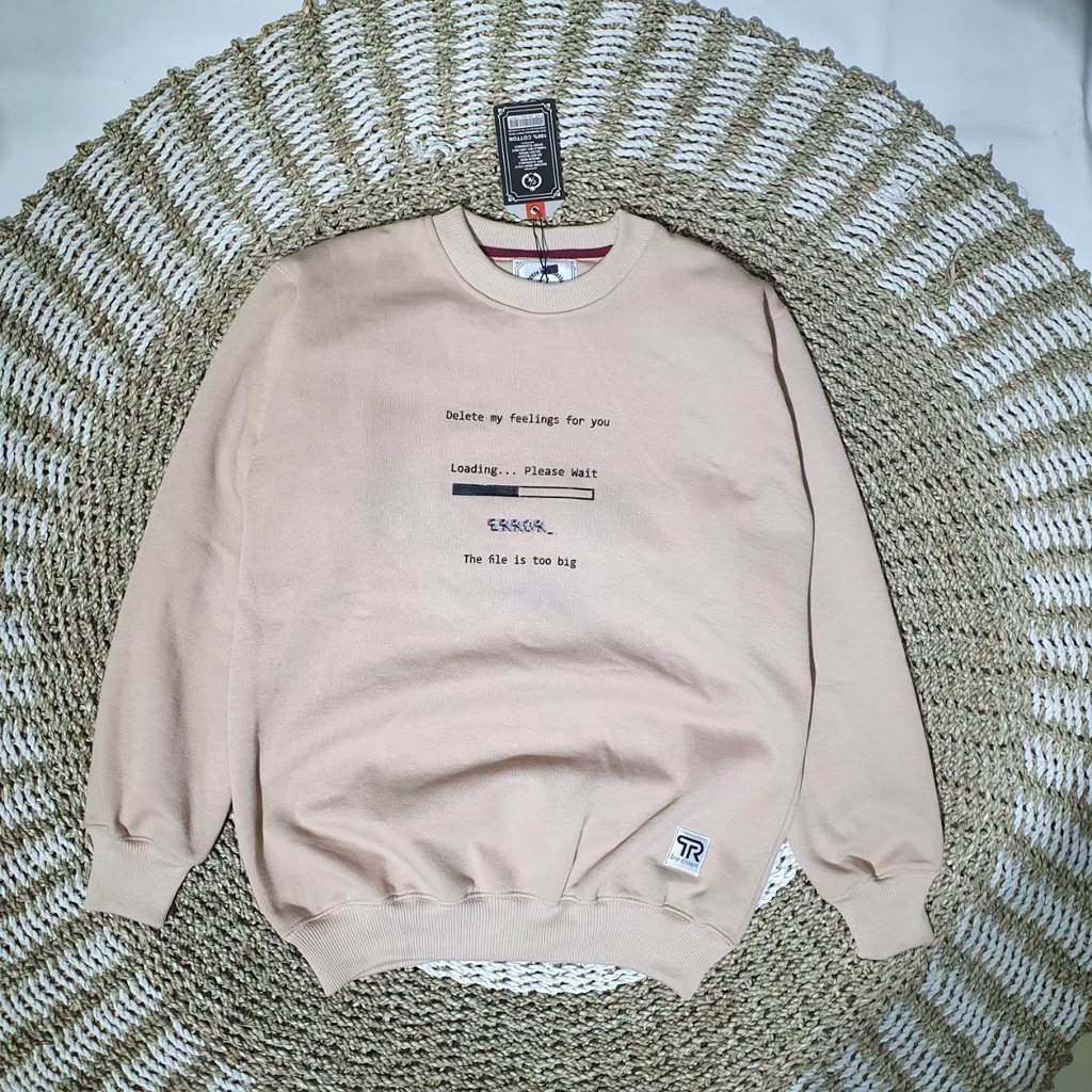 Sweater Crewneck Error Warna Cream Suwiter Pria Wanita Switer Distro Original Erfolg Clothing Brand Lokal Bandung Sweatshirt Oversize Import Jumbo Bahan Tebal Fleece Swater Basic Japanese Korean Style Gaya Kekinian 2022