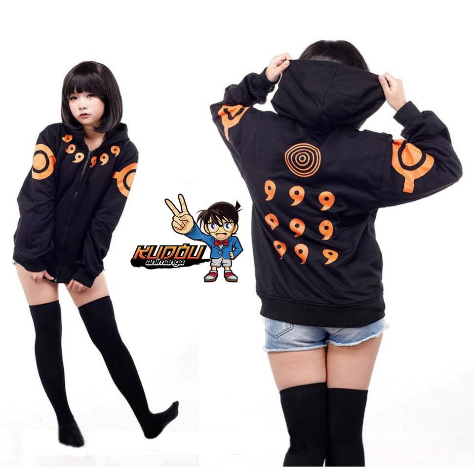 Jaket Naruto Obito Rikudo Orange Fleece