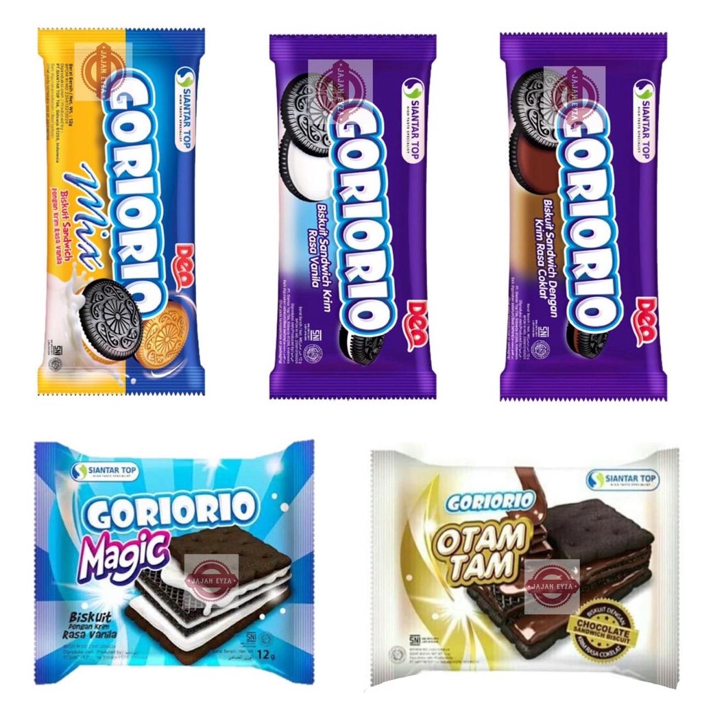 

siantar top goriorio renteng 1 pack isi 20pcs / gorio original / gorio cokelat / gorio mix / gorio magic / gorio otamtam / gorio biskuat / gorio oreo