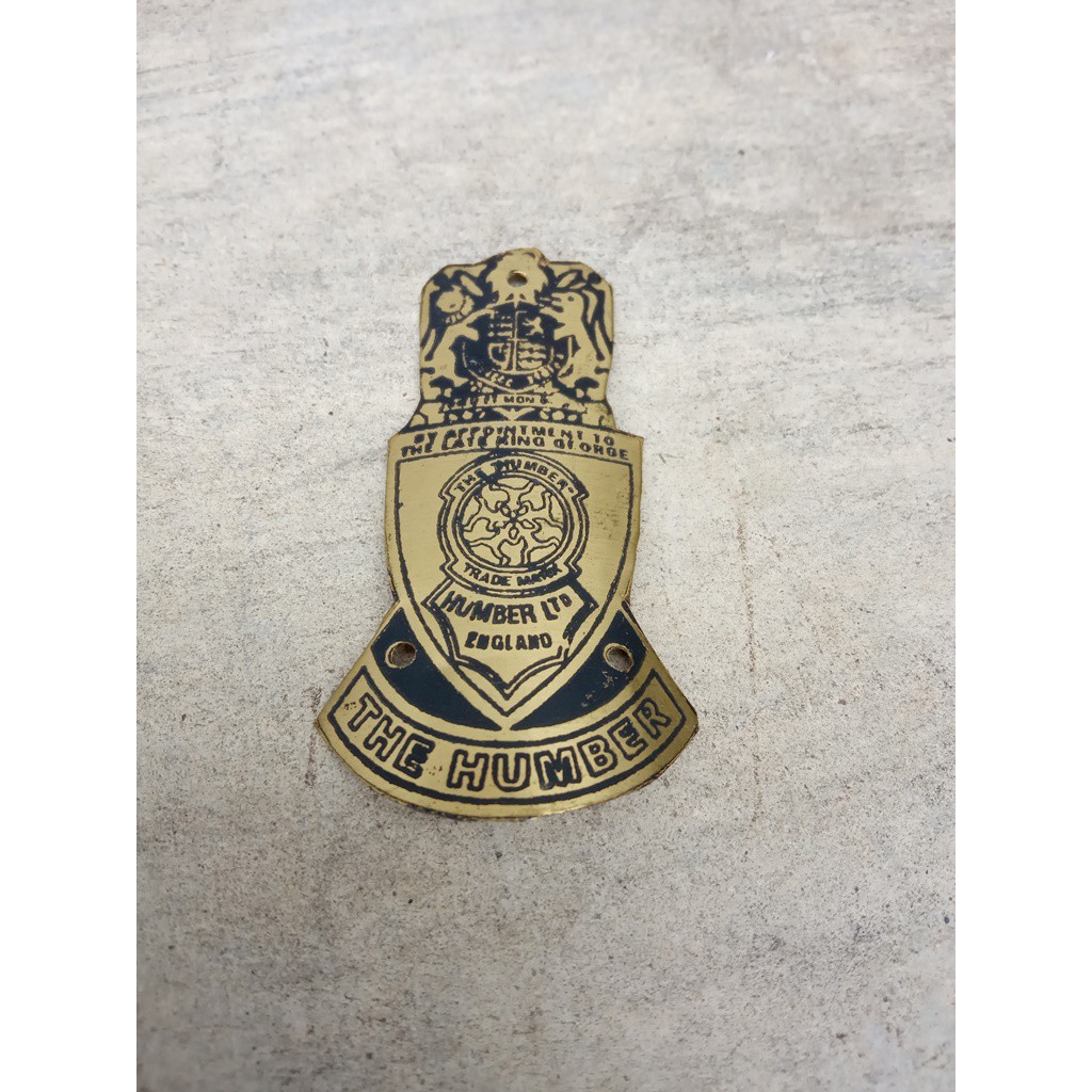 Emblem sepeda onthel Humber kuningan hitam