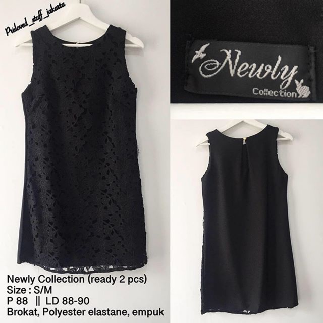 Party dress simple gaun brokat pendek size S M empuk bahannya