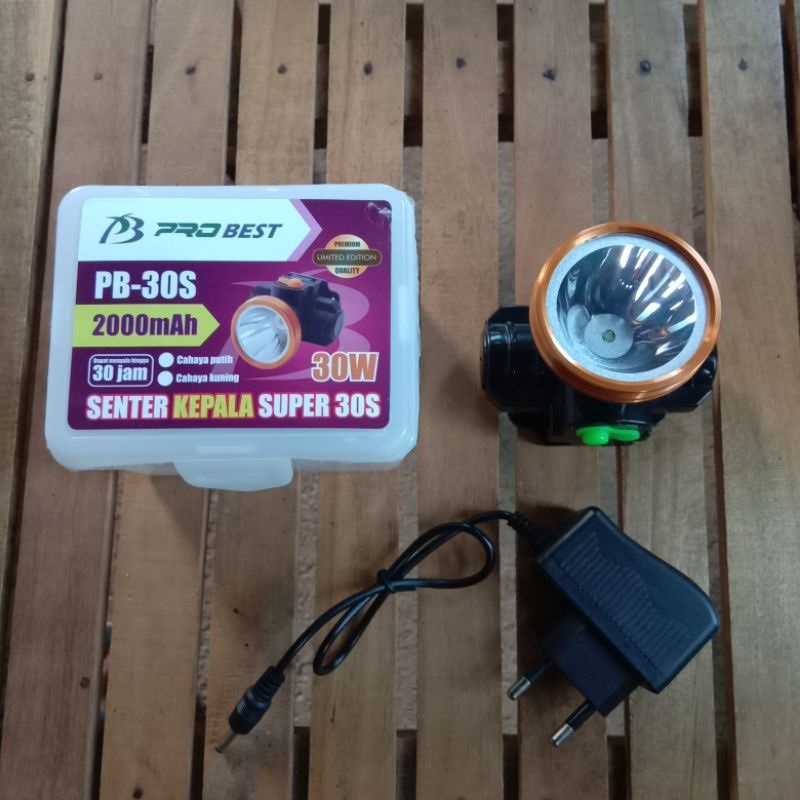 Senter Kepala Led Super Terang 50Watt Rolinson RL-178P Cahaya Putih / RL-178K Kuning / PROBEST 30W PB-30S / PROBEST 80W PB-80S Headlamp Outdoor Waterproof 50W Battery 4000mAh Rechargeable