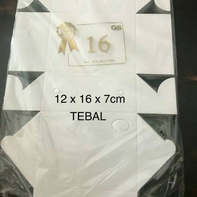 Dus putih polos tebal ukuran 12x16