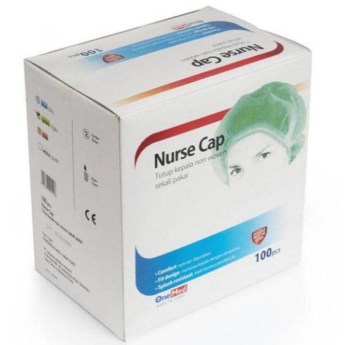 Onemed Nurse Cap Penutup Kepala Hair Cover Disposable per Box isi 100 pcs