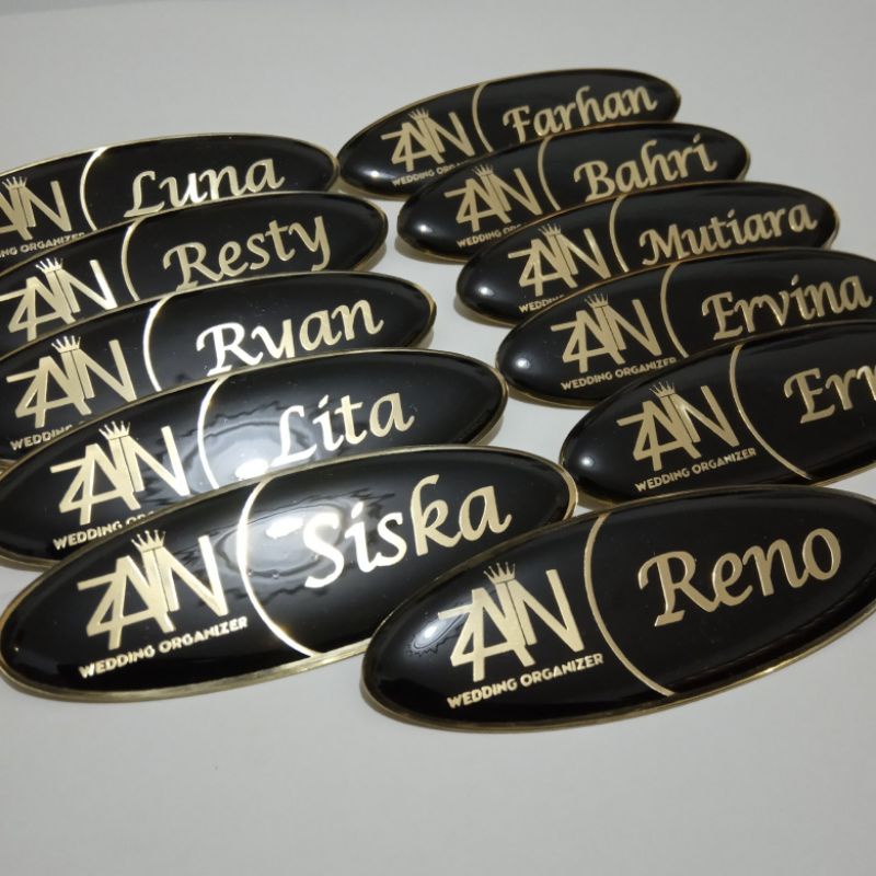

NAME TAG RESIN/FIBER KUNINGAN PENITI MAGNET PAKU MURAH | BISA REQUEST/CUSTOM