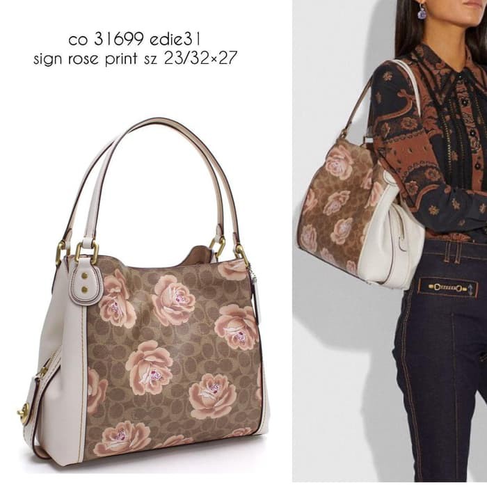 coach edie 31 rose print