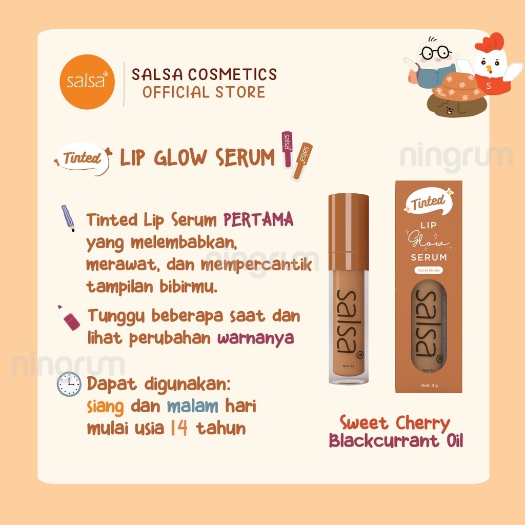 Ningrum - Lip Glow Serum Salsa 3gr - Salsa Lippie Serum Bibir - 5403