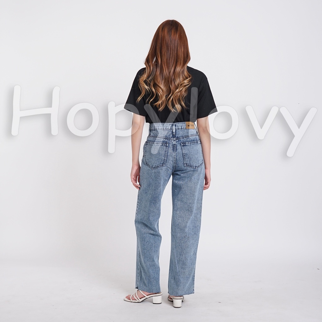 Celana Kulot Wanita | Celana Kulot Jeans | Boyfriend Loose Double Button Yurii HOPYLOVY