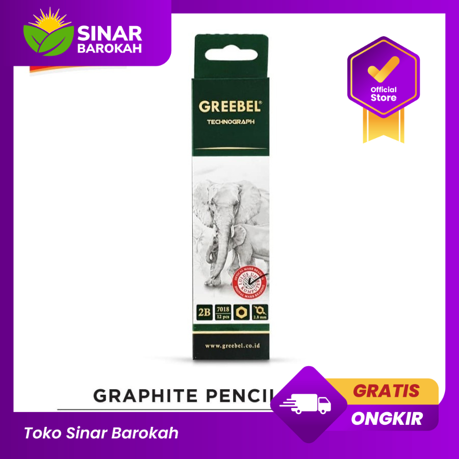 

Pensil 2B Technograph 7018 per Pack Greebel