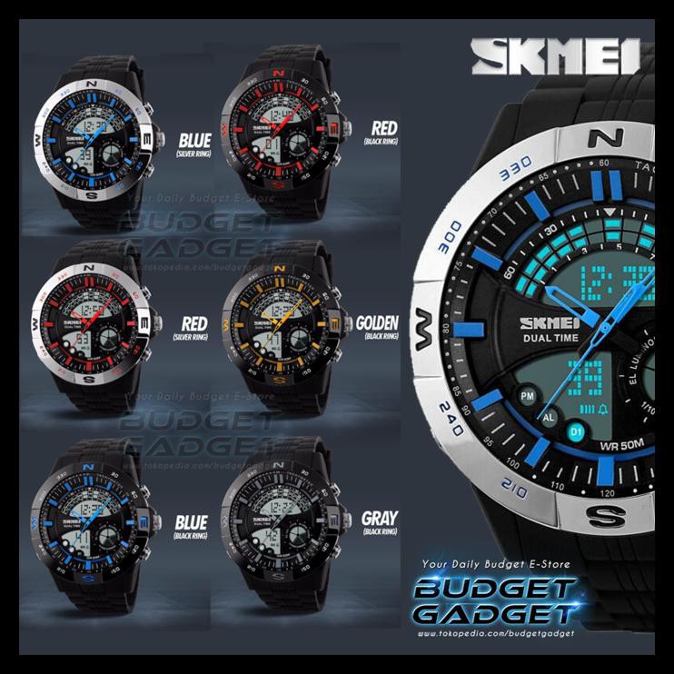 Harga Terbaik Jam Tangan Pria Skmei Casio Sport Led Watch Water Resist 50M - Ad1110 01 02 03 04 05