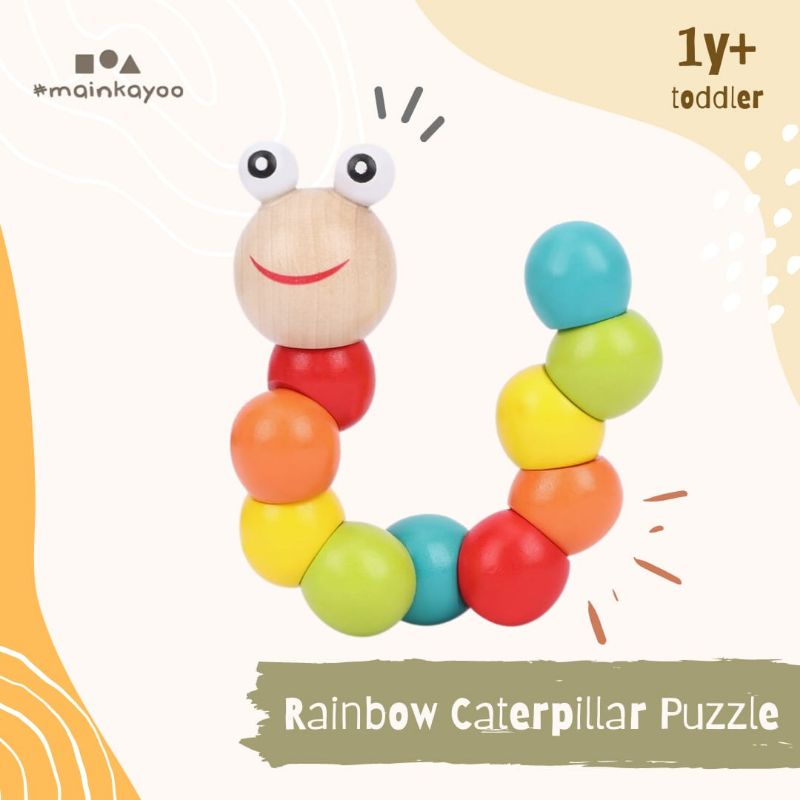 MAINAN ULAT KAYU - CATTERPILLAR PUZZLE