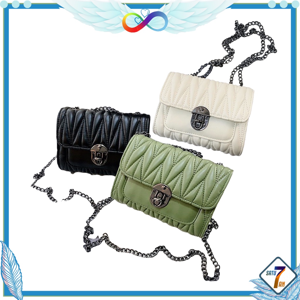 Satu7an T216 Tas Selempang Wanita Tali Rantai Tas Cewek Tas Import Fashion Style Sling Bag Kulit PU