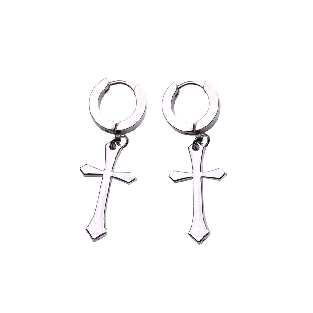 Anting Stud Bahan Stainless Steel Gaya Gothic Untuk Pria Dan Wanita