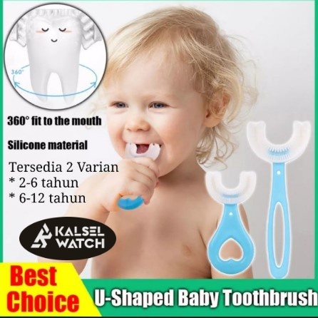 Sikat Gigi Anak Silikon 360 ° Bahan Silikon Sikat Gigi Anak Bentuk U Bahan Silikon / Training Toothbrush Tooth Brush Baby Silicon type U / Sikat Gigi Anak Bentuk U Kids Toothbruah Silikon / Sikat Gigi Silikon Bayi Anak Anak Balita Bahan Karet Lentur ACK2