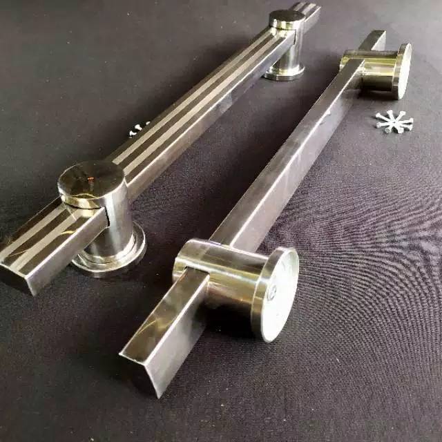 handle pintu rumah kotak tarikan pintu panjang 45 cm gagang pintu minimalis kunci pintu crom15x30x45