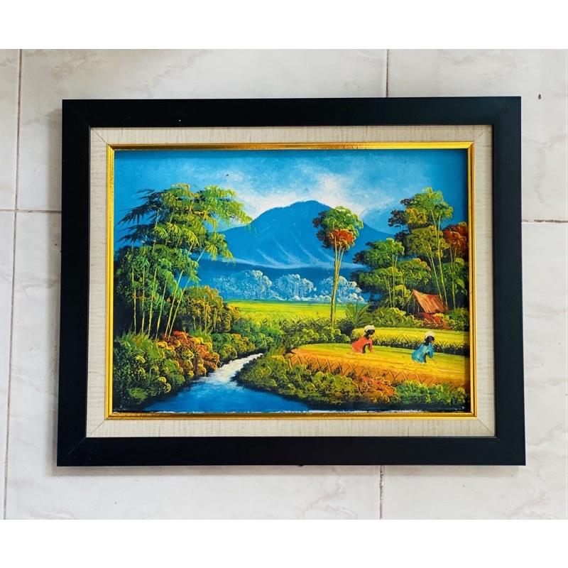 lukisan pemandangan pallet uk 40x50cm /lukisan kanvas