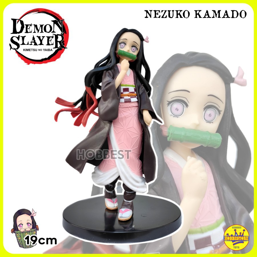 Action Figure KIMETSU NO YAIBA - Miniatur Pajangan Mainan Topper Demon Slayer Tanjiro Nezuko Giyuu-#NEZUKO 19cm