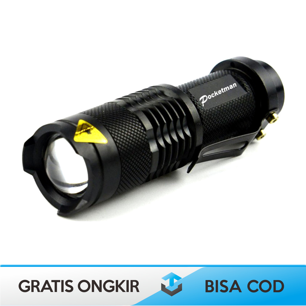 PAKET SENTER LED TERANG LENGKAP TAFFLED P1 ORIGINAL WATERPROOF 2000 LUMENS + BATERAI + CHARGER