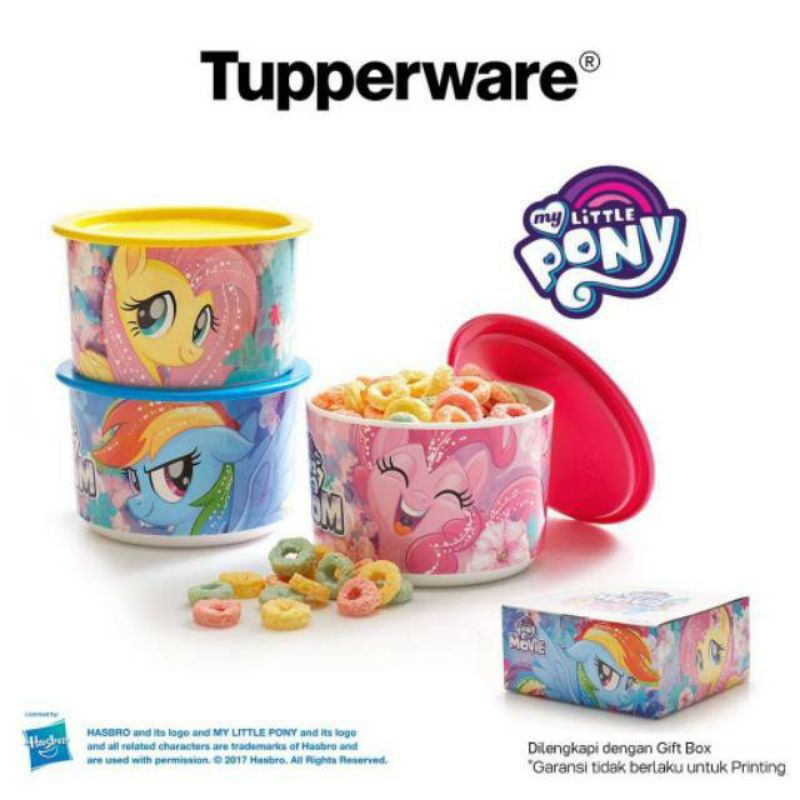 

Tuperware 3pcs My Little Pony Canister toples Uk 685ml Ada Box