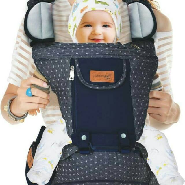 Hipseat denim polkadot dialogue baby