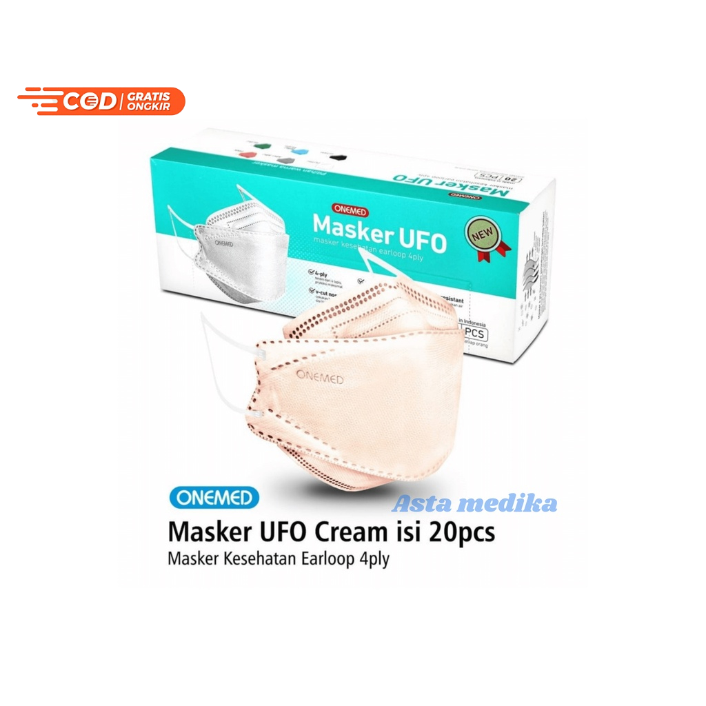 Masker UFO KF94 4Ply OneMed Earloop Masker Karet KF94 3D Onemed Masker 4ply Surgical Earloop Box isi 20pcs