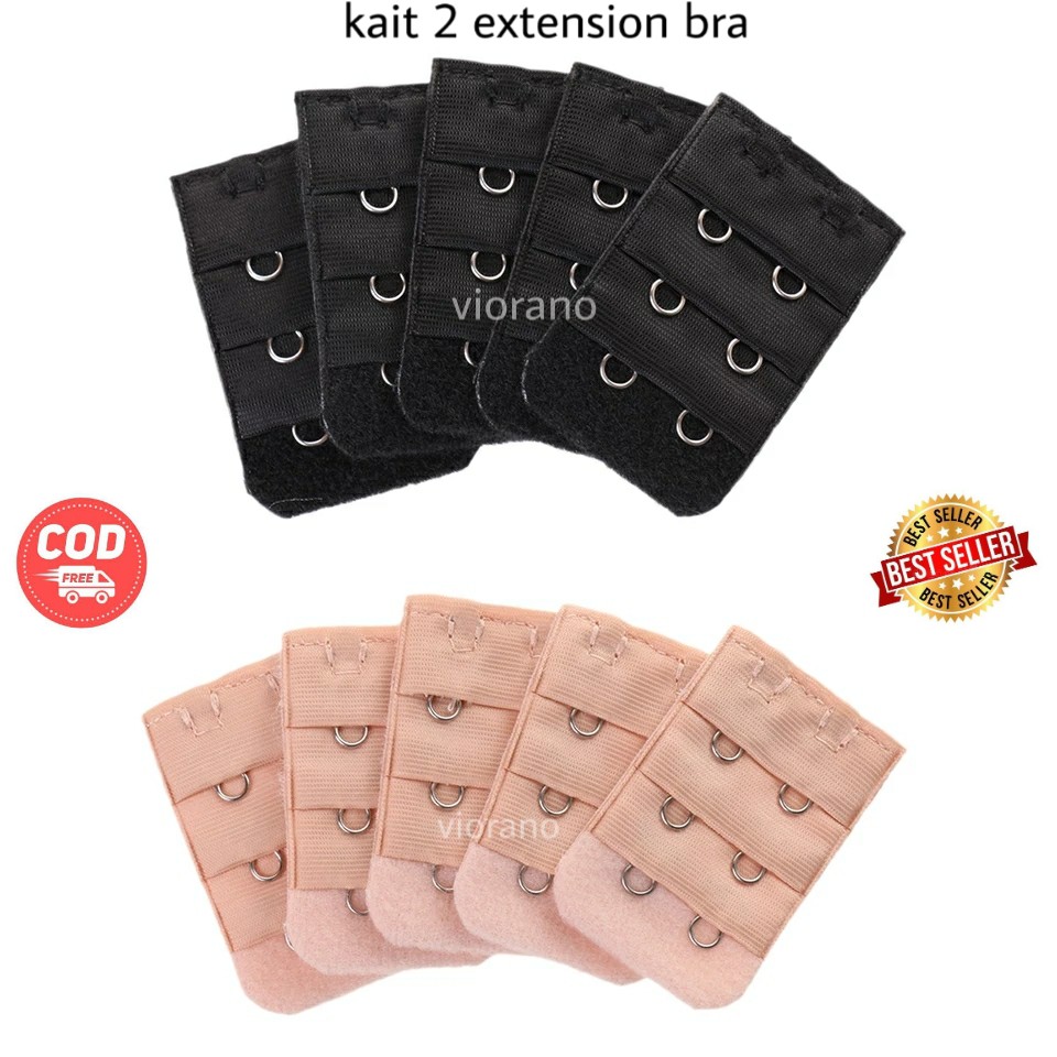 Kait Tambahan Bra Extension Kait 2 Hitam Cream Bahan Tebal Sambungan Kait Bh