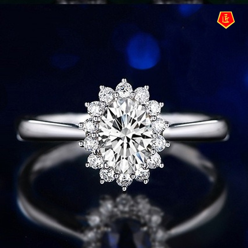 [Ready Stock]Classic Full Diamond Color Gemstone Sapphire Ring