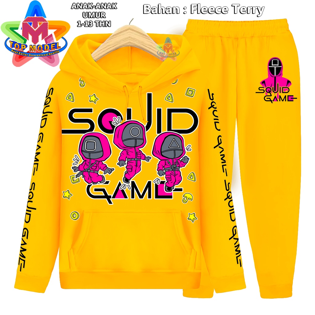 Setelan Anak anak SQUID GAME sweater Hoodie Suiter Cowok Cewek Olahraga anak Top Model 00064 Setelan Training Anak Cowok Cewek Fleece Terry terbaru dan termurah