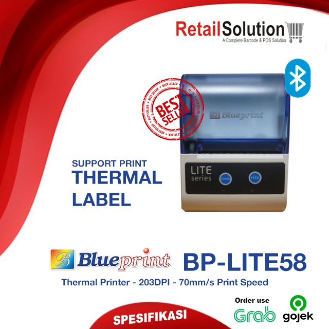 Mini Printer Thermal Bluetooth 58mm - Blueprint BP Lite58 / BP Lite 58