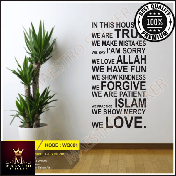M.STICKER Wallsticker Quotes In This House Islami