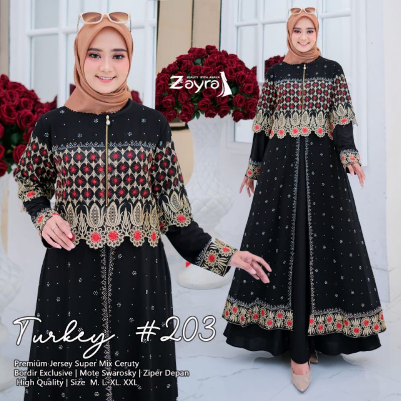 abaya /gamis turkey /gamis hitam jersey abaya/ 203