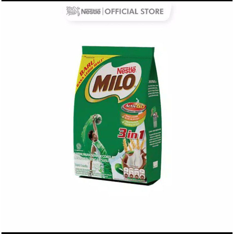 

MILO SUSU 3 IN 1 ACTIVE GO 1000 GRAM 1 KG SUSU COKLAT POUCH