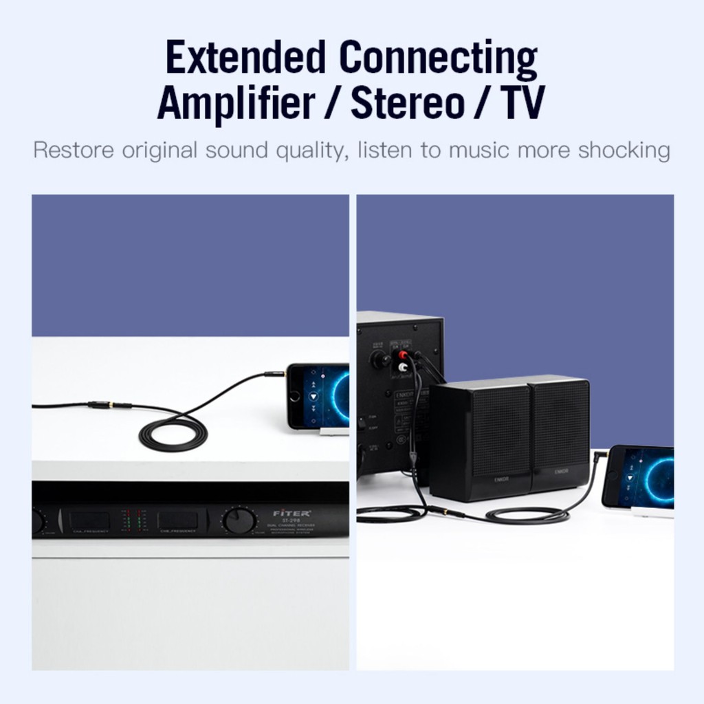 Vention R01 -2M Kabel Aux 3.5mm Female to 2 RCA Male