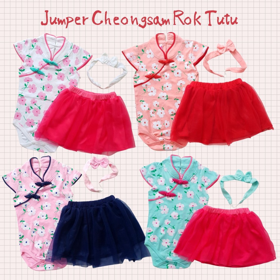 Jumper Bayi Perempuan Cheongsam Bunga Baju Anak Bayi Import Murah GR