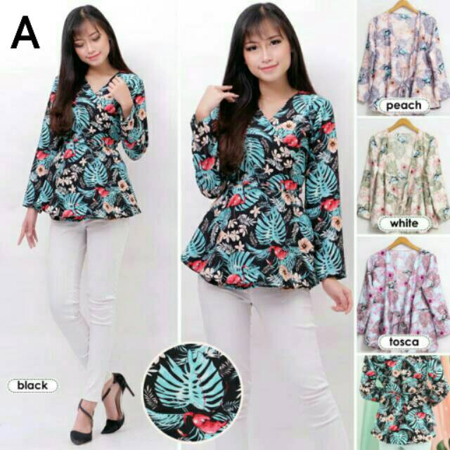 Kimono Bunga / Blouse Bunga / Blouse Motif / Atsasan Wanita (yc)