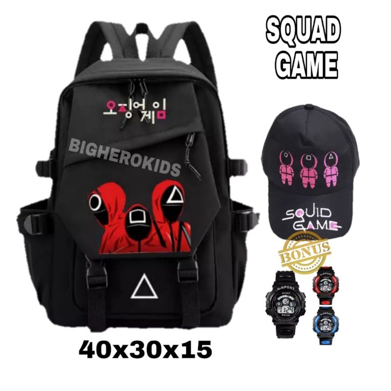 Ransel anak laki laki wanita sekolah SD motif squid game